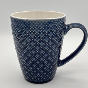 Euro Ceramica Blue Diamond with Dots Coffee Mug